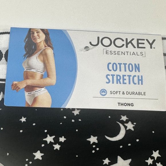 Jockey Women's Size Medium Panty Thong Essentials Celestial Black New With Tags - Picture 3 of 13